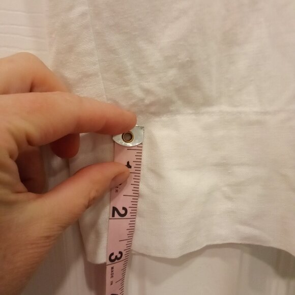 Land N Sea  High rise wide leg white linen pants with sash - Picture 5 of 10